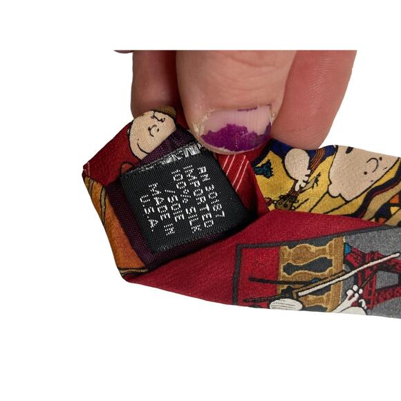 Peanuts Life Should Be A 52 Week Vacation Snoopy Novelty Necktie Vintage Silk - Picture 7 of 8